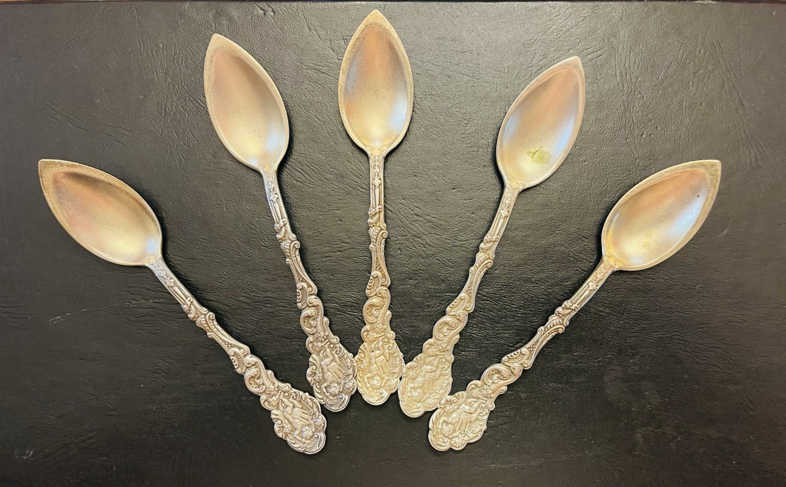 Gorham Versailles Sterling Silver Antique Flatware Citrus Spoons 925 Solid Rare