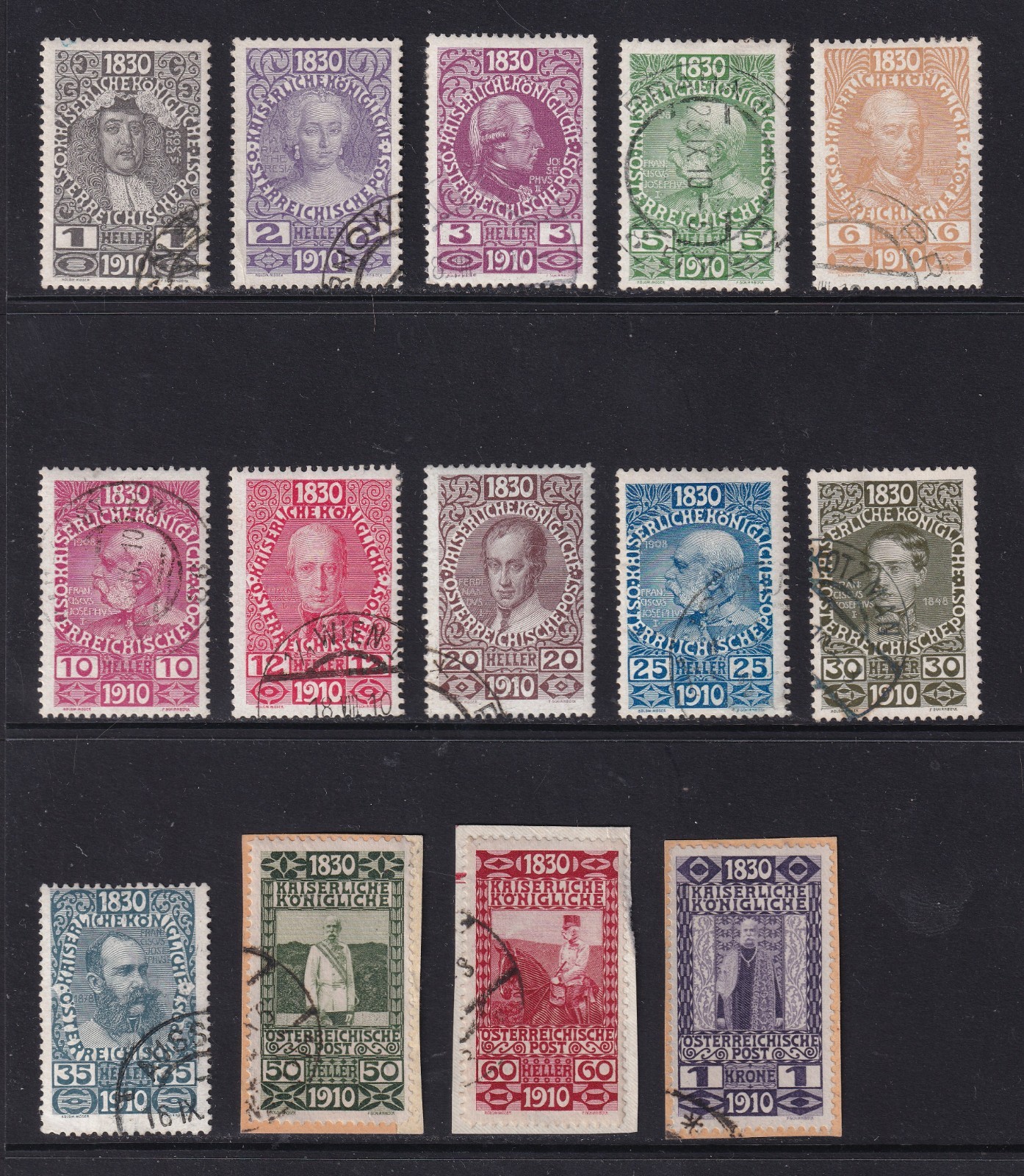 AUSTRIA 1910 Franz Joseph 80th Birthday selection SG 223-236 Used (CV £250) AUSTRIA 1910 Franz Joseph 80th Birthday selection SG 223-236 Used (CV £250)