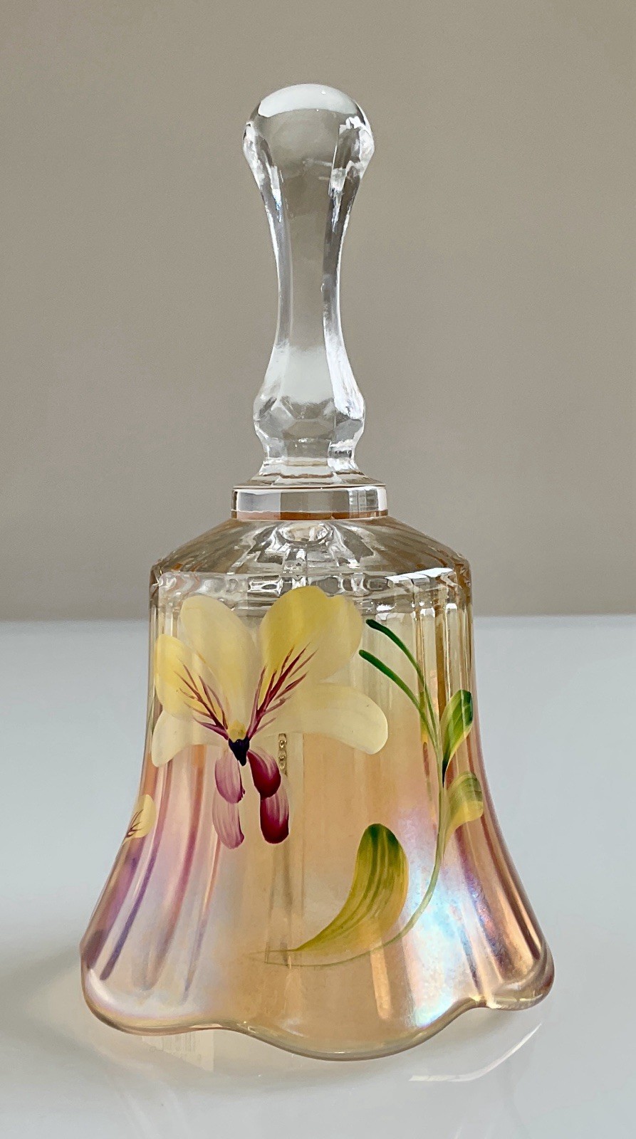 Fenton Glass Marigold Bell Christine Fenton #7671 NF. New Old Stock