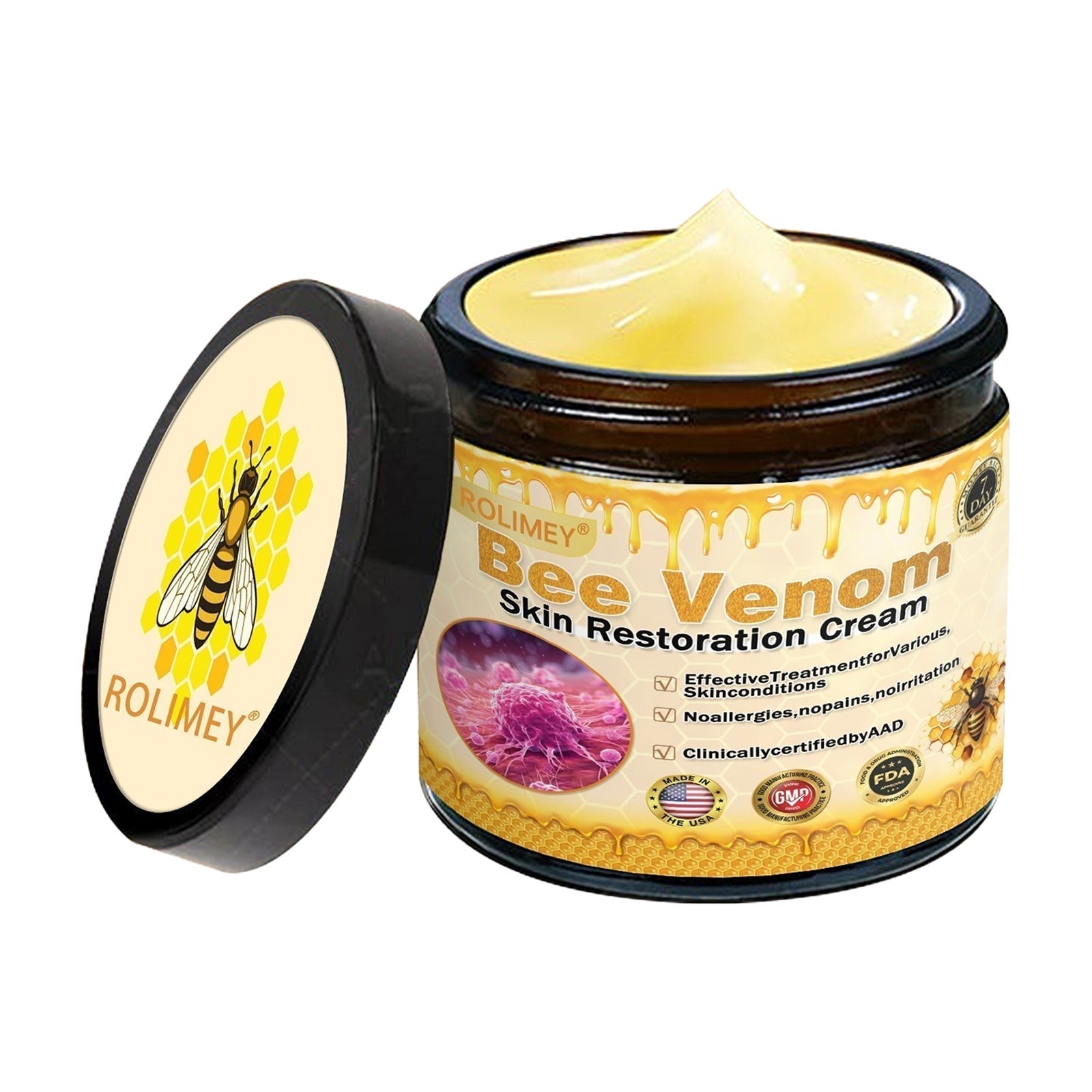 ROLIMEY Bee Venom Cream Skin Restoration & Elasticity Care Treatment