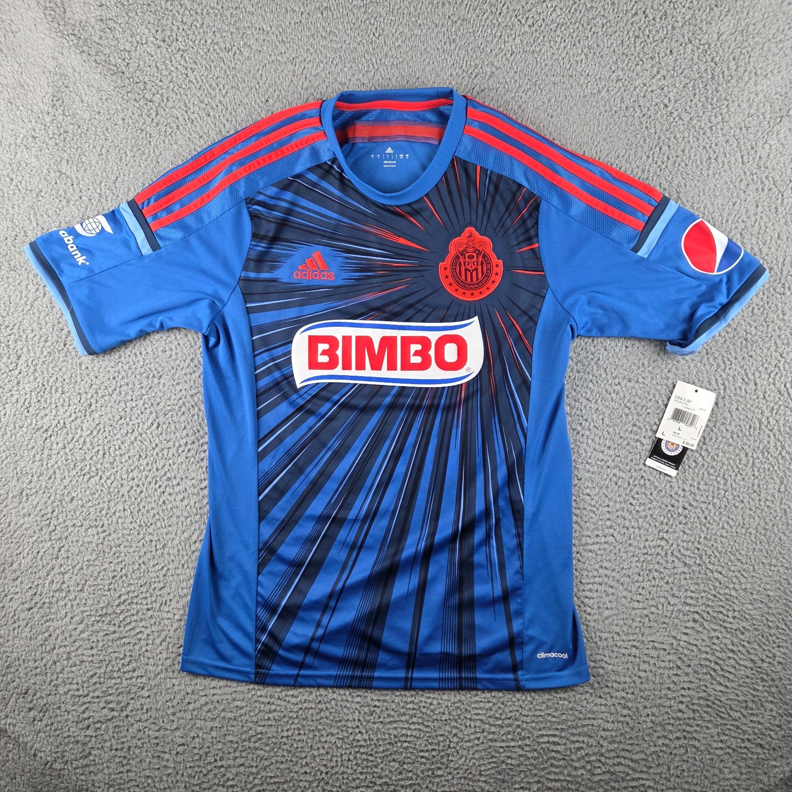 Club Chivas de Guadalajara Authentic Adidas Jersey Large 2013-2014 NEW Club Chivas de Guadalajara Authentic Adidas Jersey Large 2013-2014 NEW