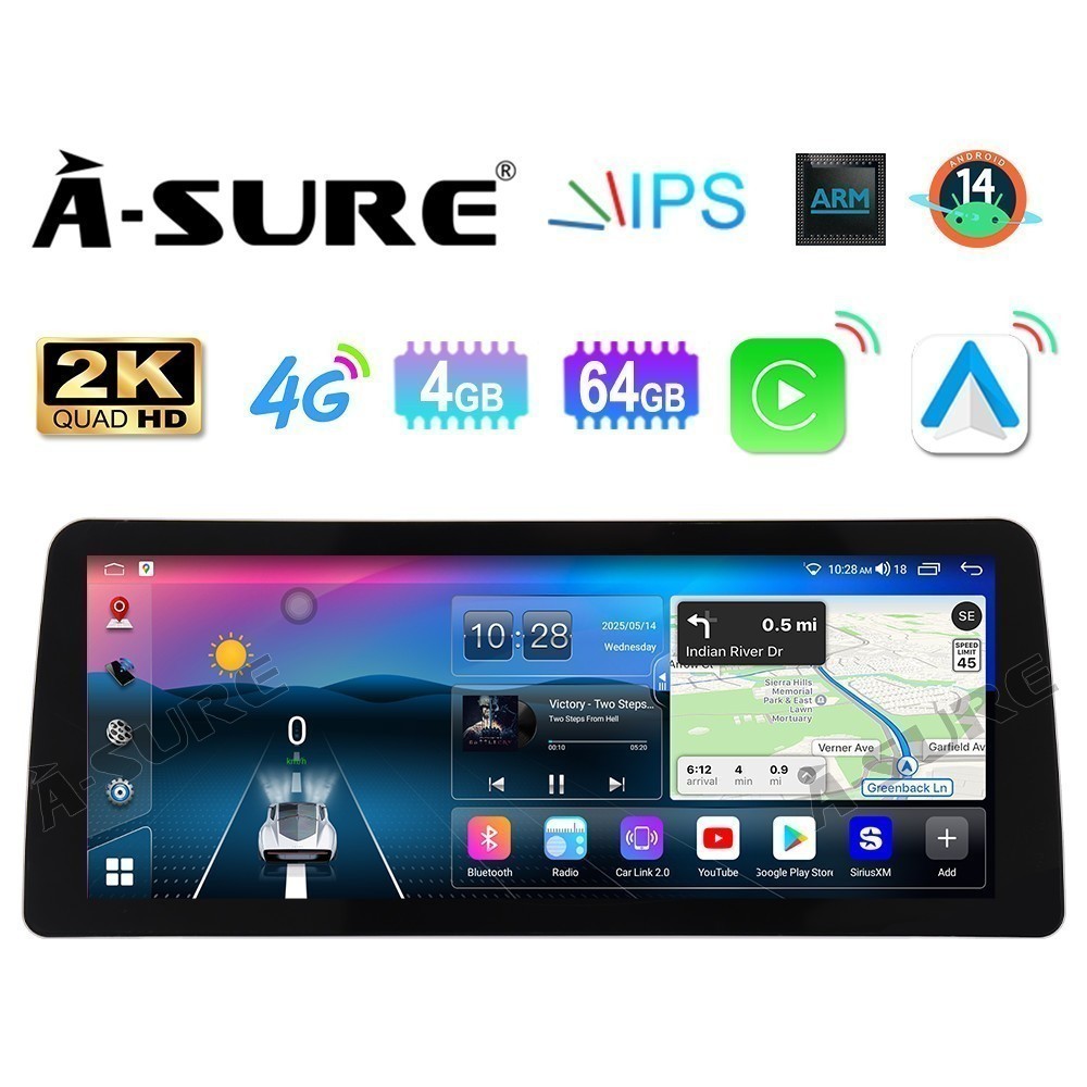 12.3\'\' For BMW E90 E91 E92 E93 CIC 4+64G Car Stereo Android 15 Tesla Style Radio