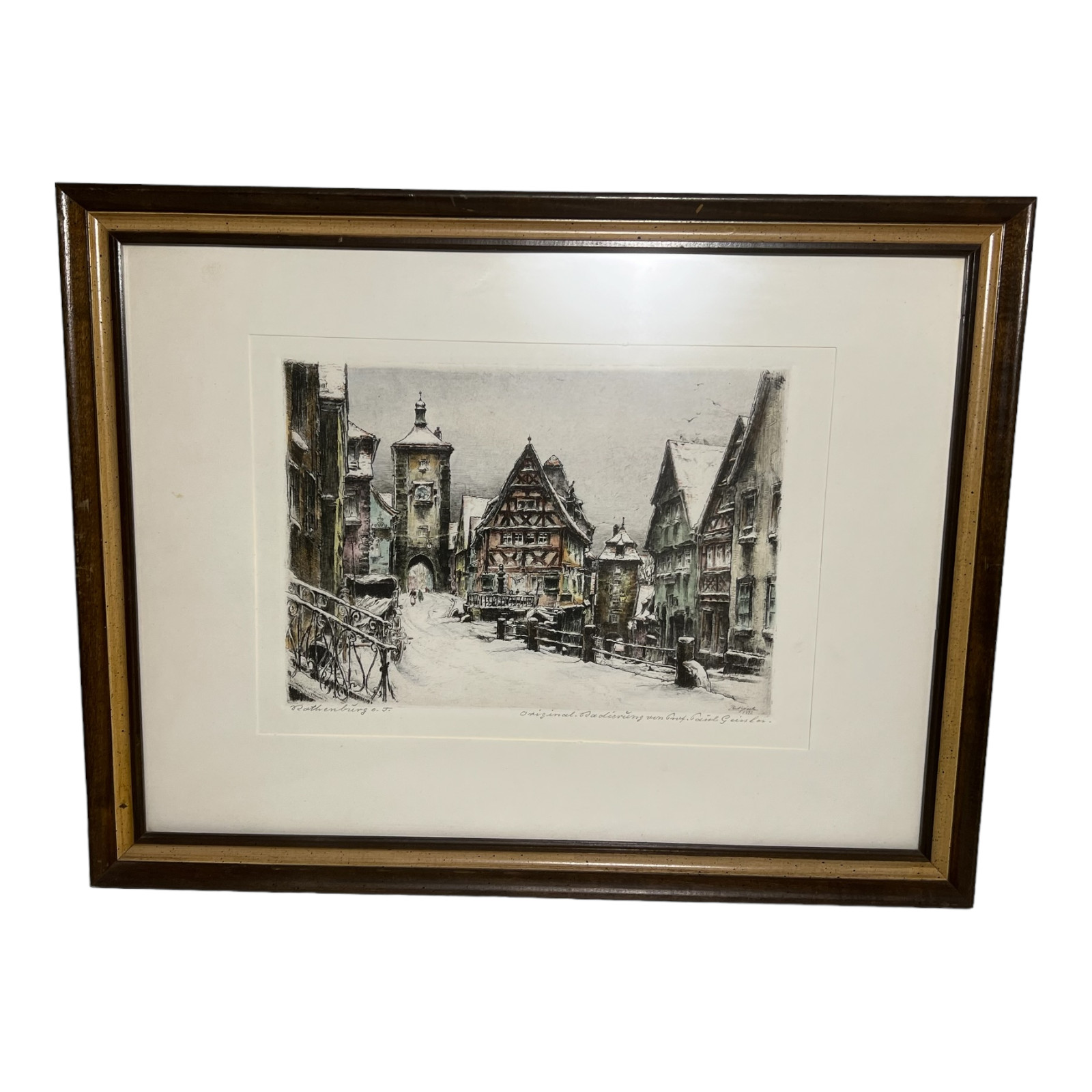 Antique Early 20th Century Rottenberg German Town Paul Geissler Antique Early 20th Century Rottenberg German Town Paul Geissler