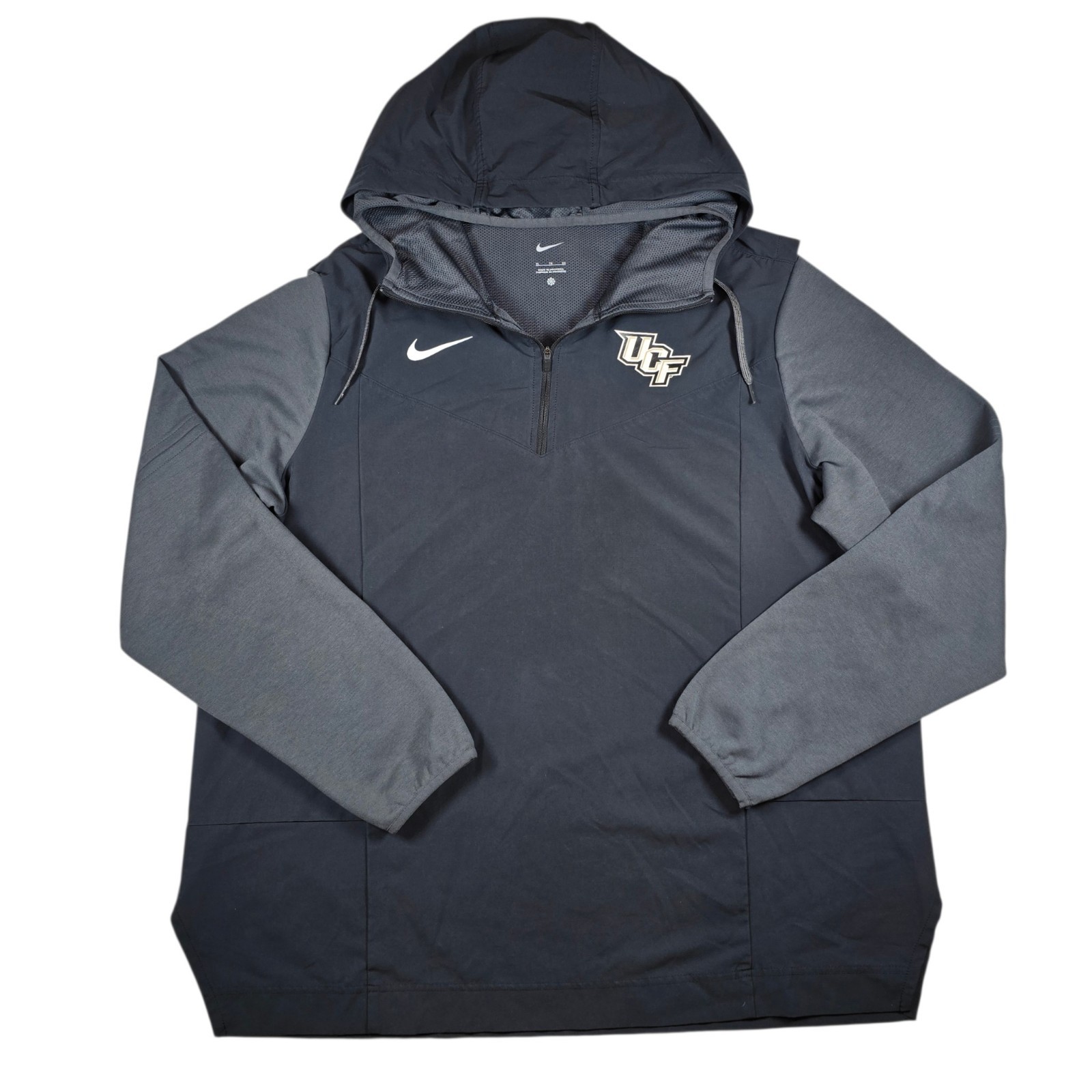 Nike UCF Knights Gray Vented Sideline Player Quarter-Zip Hoodie Jacket Men\'s XL Nike UCF Knights Gray Vented Sideline Player Quarter-Zip Hoodie Jacket Men\'s XL