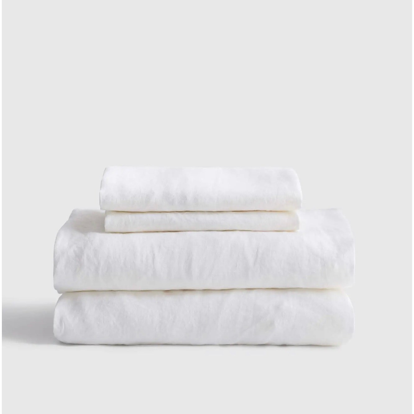 Quince European Linen 4 piece Sheet Set king White NWT