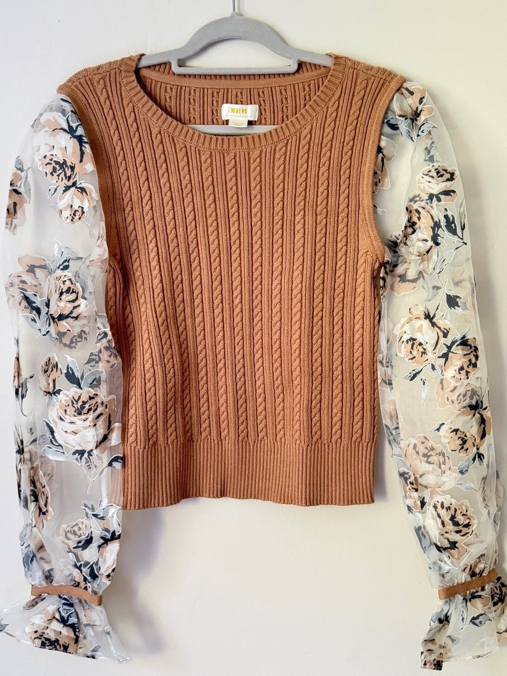 Maeve Romantic Floral Ruffle Sleeve Sweater | Size M Maeve Romantic Floral Ruffle Sleeve Sweater | Size M