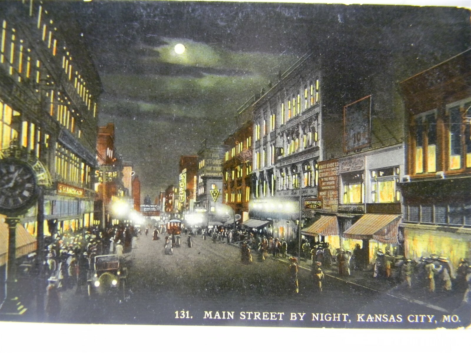 Vintage c1910 Kansas City Missouri Main Street View by Night Postcard P16 Vintage c1910 Kansas City Missouri Main Street View by Night Postcard P16