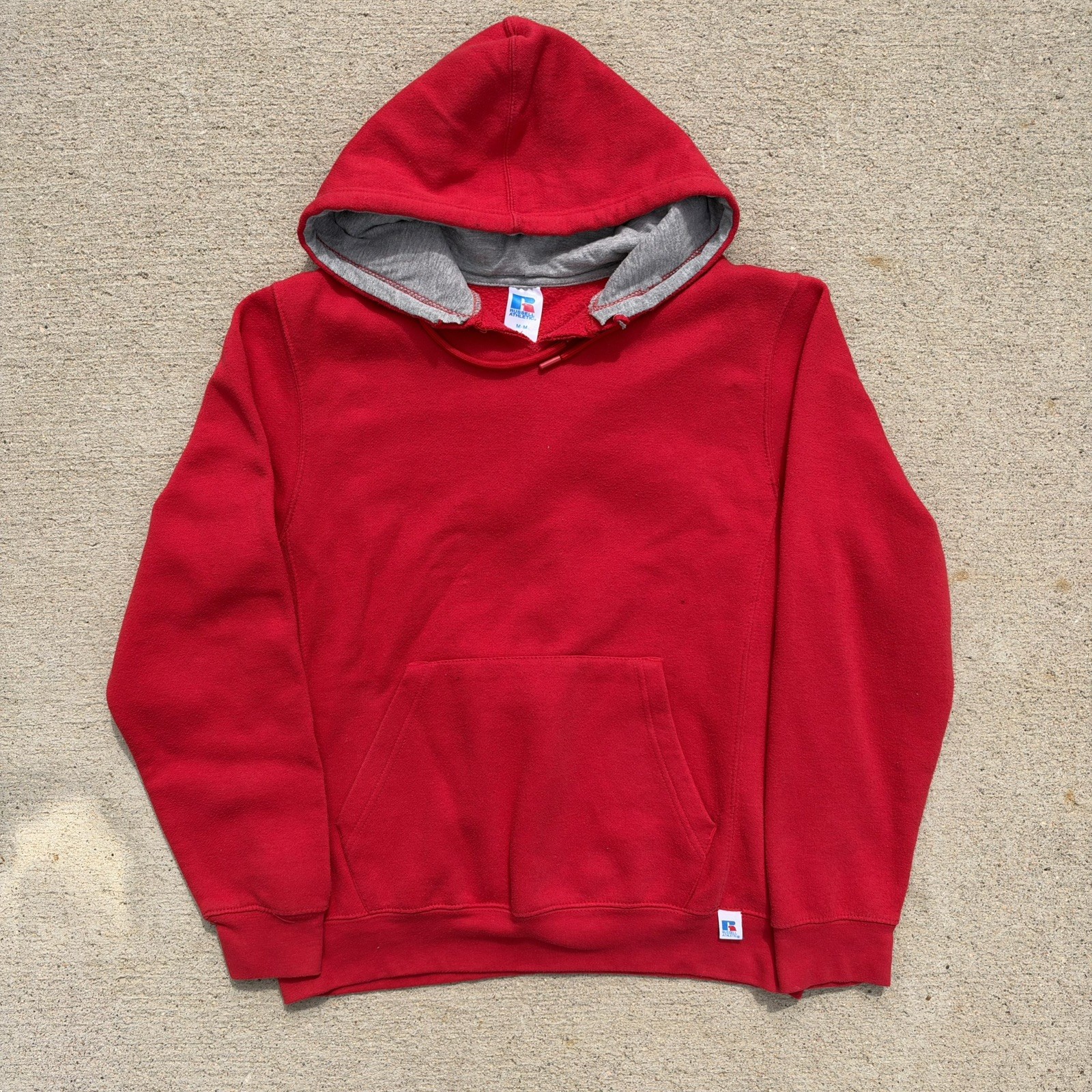 Vintage Russell Athletic Hoodie Mens Medium Red Fleece Sweatshirt Distressed Vintage Russell Athletic Hoodie Mens Medium Red Fleece Sweatshirt Distressed