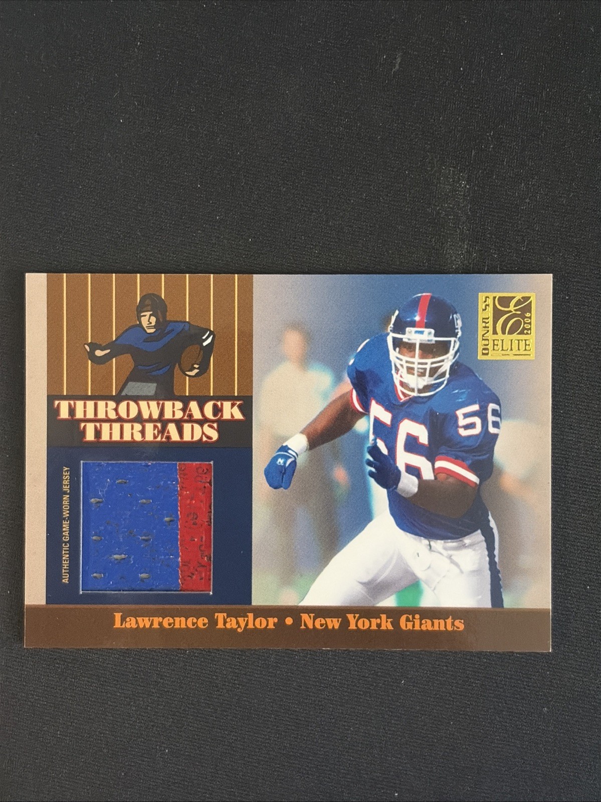 2006 Donruss Elite Throwback Threads Lawrence Taylor Game Used Giants /30 2006 Donruss Elite Throwback Threads Lawrence Taylor Game Used Giants /30