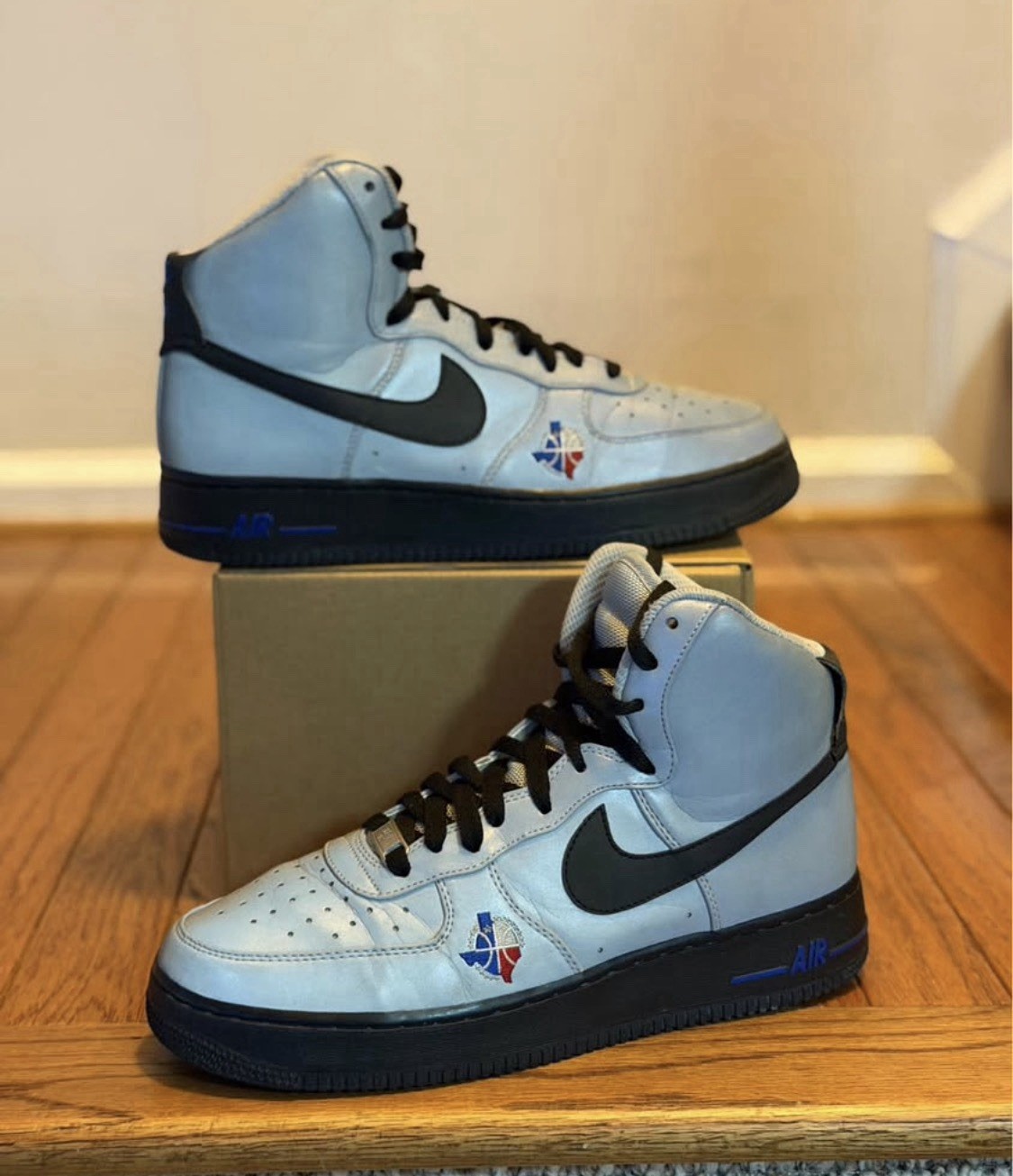 Nike Air Force 1 Premium Le High Dallas All-Star Size 9 Silver Nike Air Force 1 Premium Le High Dallas All-Star Size 9 Silver