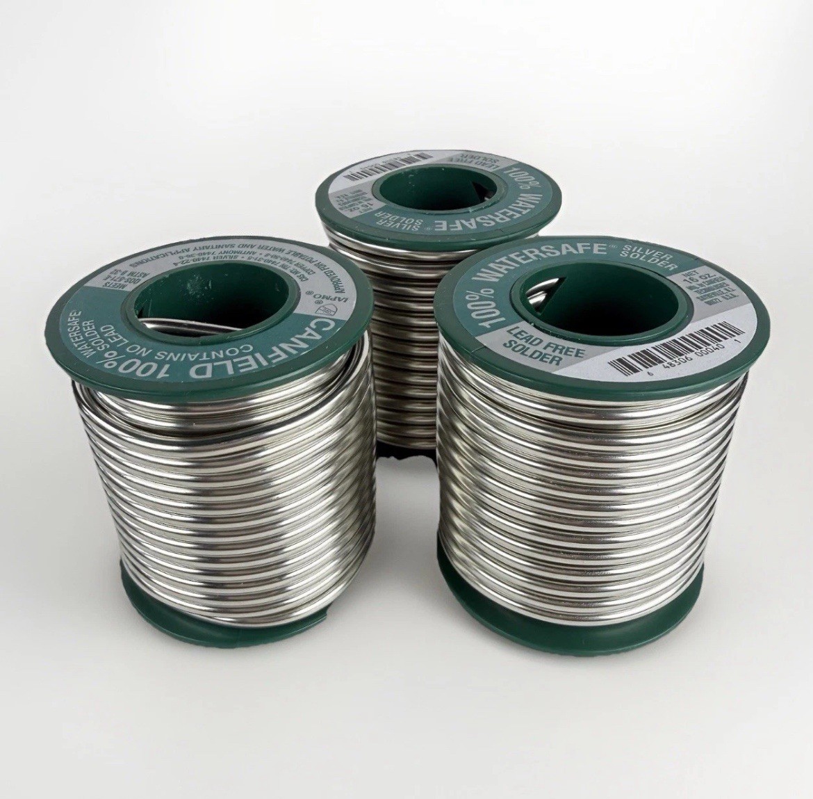 Spool Canfield 100% Watersafe Lead Free .125in Dia. Silver Solder Lot Of 3 New Spool Canfield 100% Watersafe Lead Free .125in Dia. Silver Solder Lot Of 3 New
