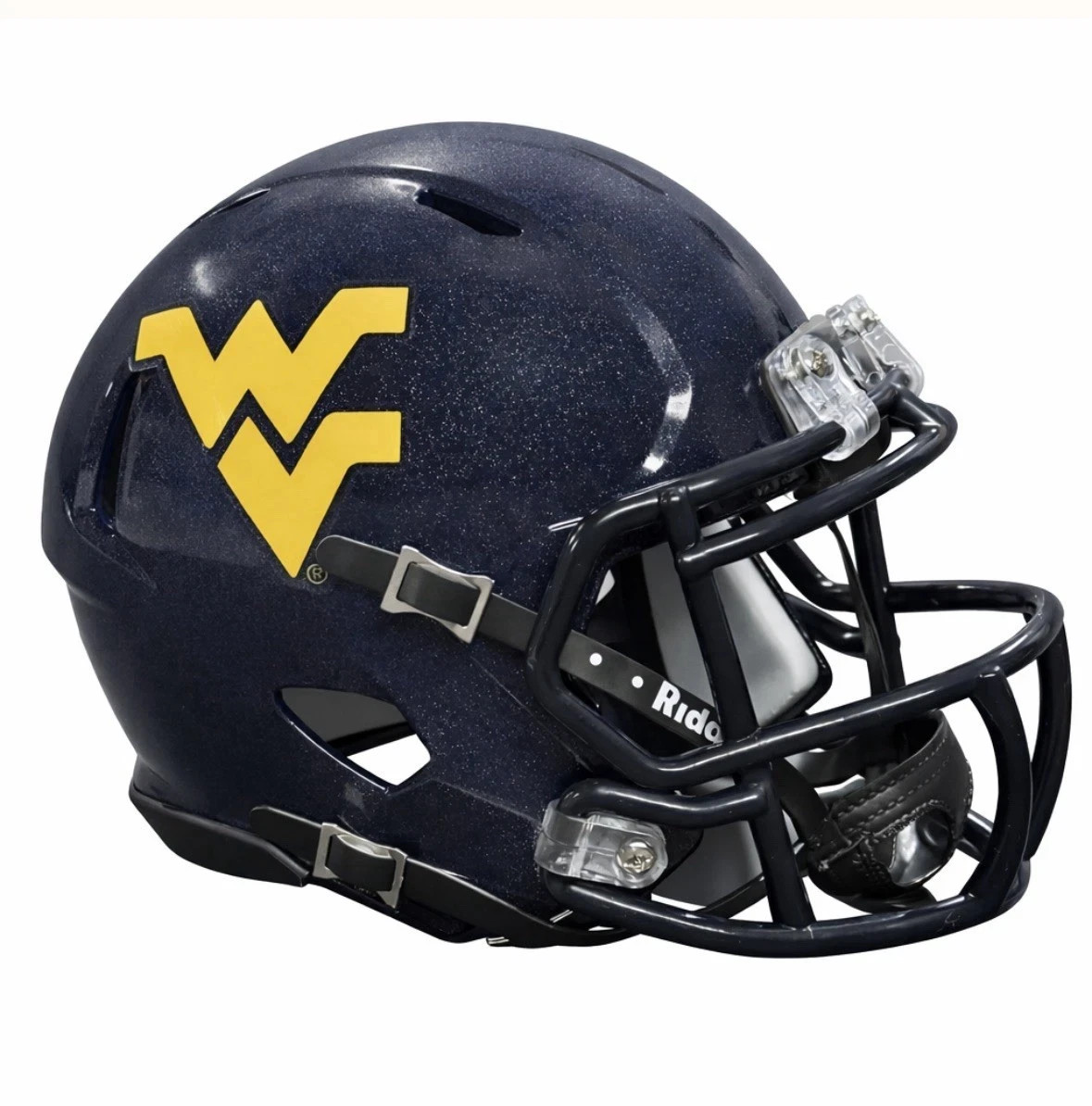*GLOSSY*  WEST VIRGINIA MOUNTAINEERS SPEED MINI NCAA RIDDELL FOOTBALL HELMET