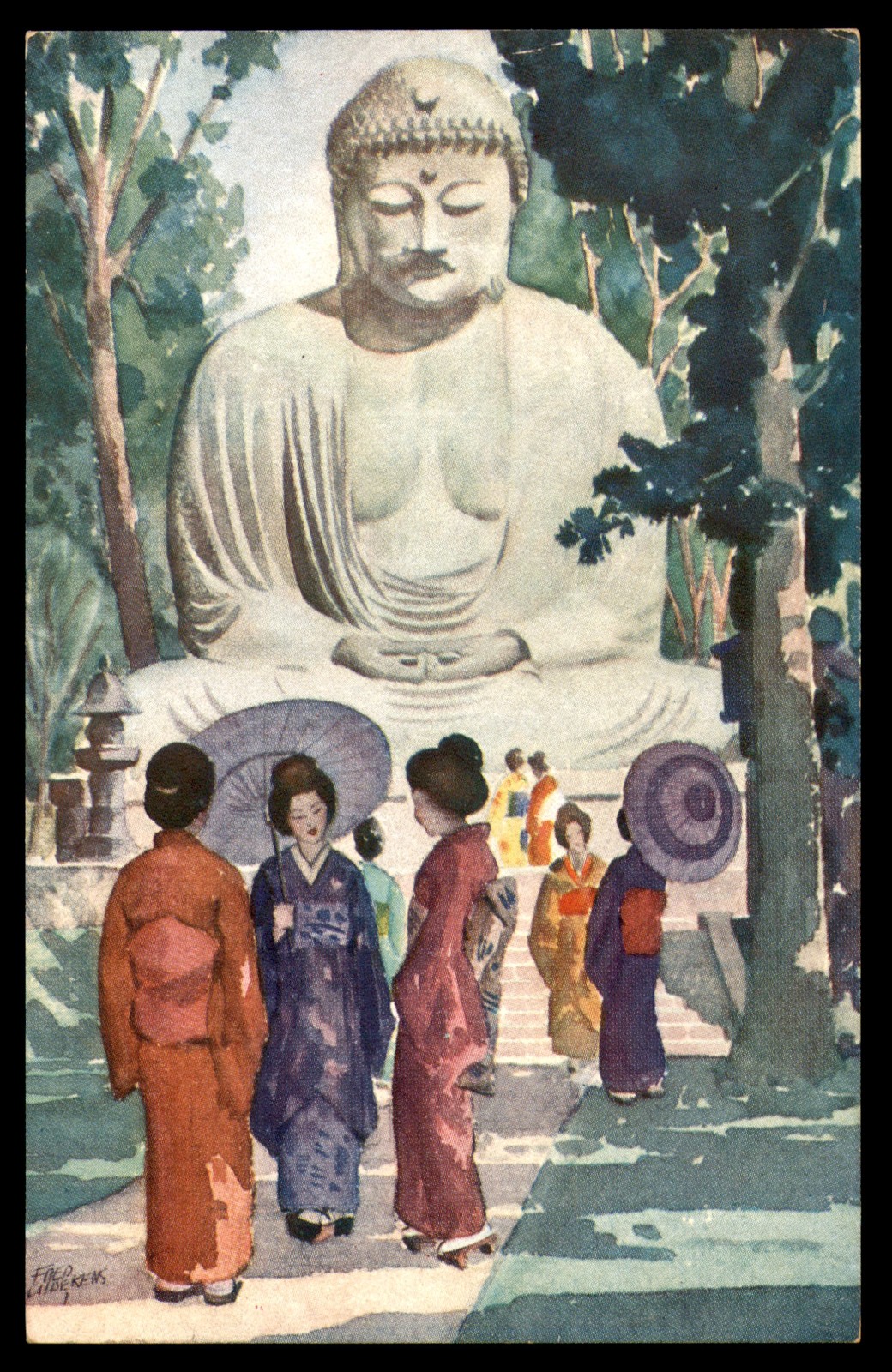 Postcard The Famours Daibutsu, On Board S.S. President Kamakura, Japan Postcard The Famours Daibutsu, On Board S.S. President Kamakura, Japan