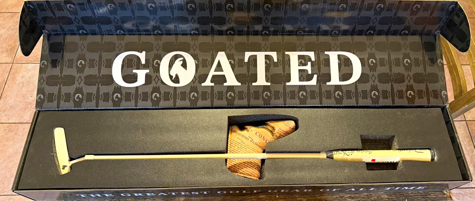 Goated Declaration Blade Putter Right-Handed Beige w/ Headcover Foam Case New Goated Declaration Blade Putter Right-Handed Beige w/ Headcover Foam Case New
