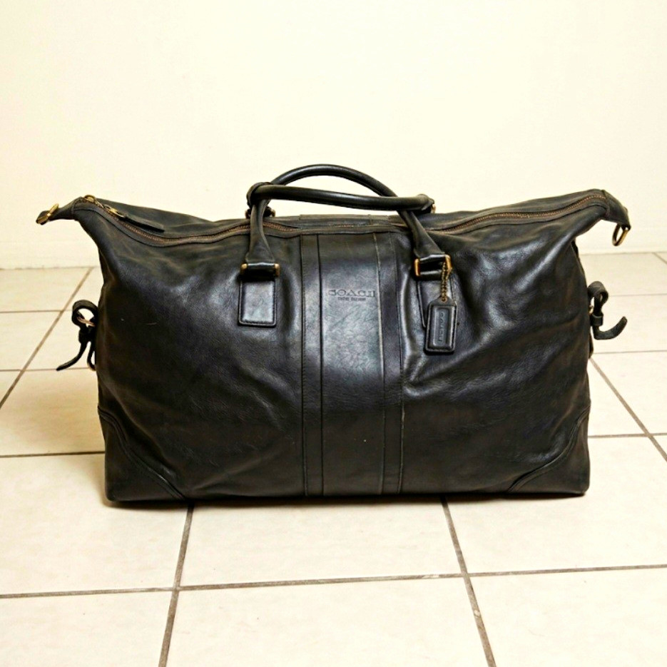 Authentic Vintage Coach Heritage Web Leather Weekender Cabin Bag Authentic Vintage Coach Heritage Web Leather Weekender Cabin Bag