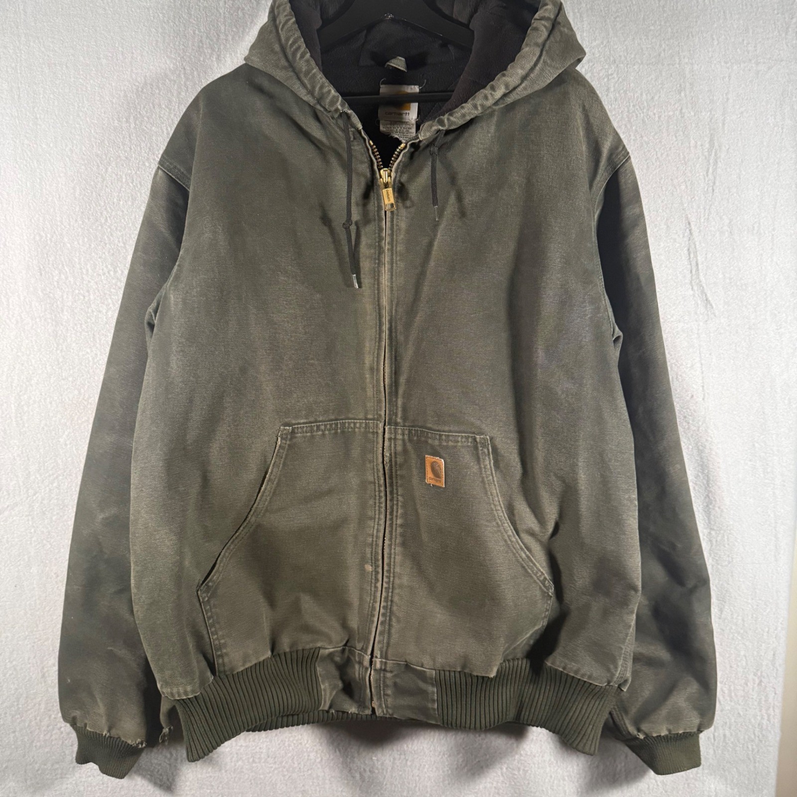 Vintage Carhartt J130 MOS Active Jacket Moss Green Duck Canvas Thermal Lined XL Vintage Carhartt J130 MOS Active Jacket Moss Green Duck Canvas Thermal Lined XL