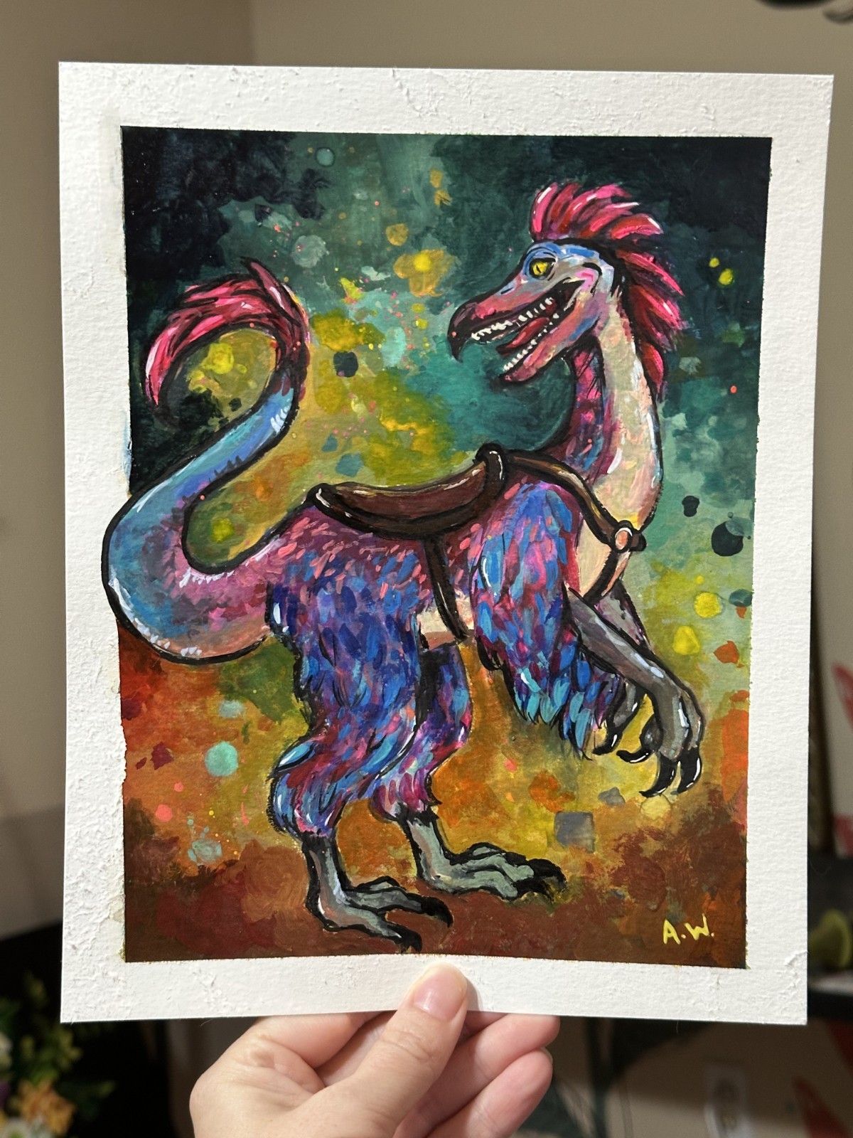 Original Dungeon Crawler Carl Art: Mongo, Original Art Gouache Painting (8x10) Original Dungeon Crawler Carl Art: Mongo, Original Art Gouache Painting (8x10)
