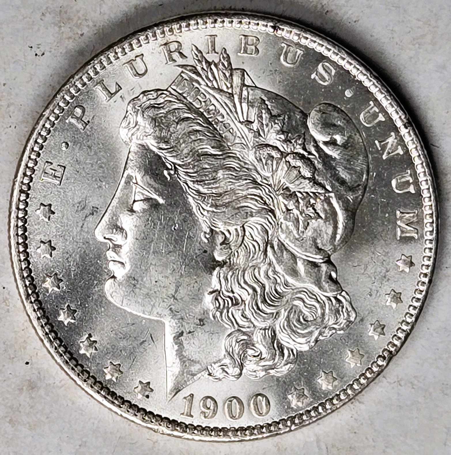 1900-O Morgan Silver Dollar - BU MINT STATE QUALITY - 90% Silver - BRIGHT WHITE