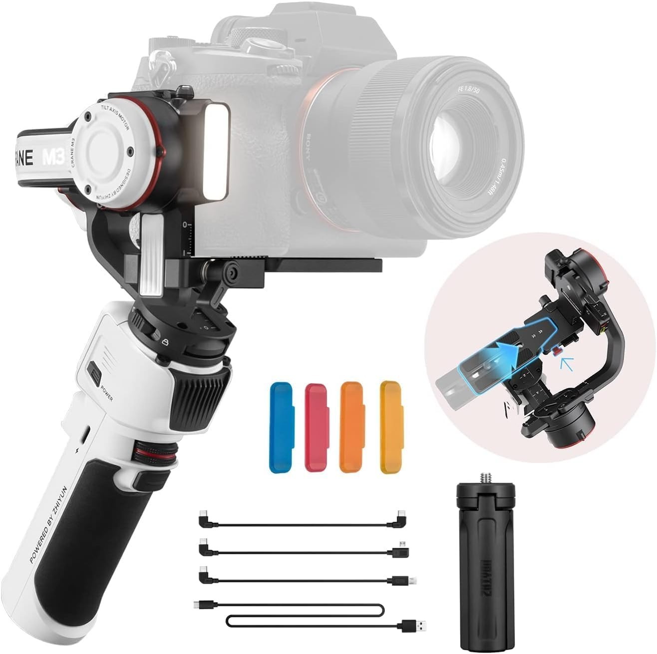 Zhiyun Crane M3 Combo Gimbal 3-Axis Handheld Stabilizer All in One Design Zhiyun Crane M3 Combo Gimbal 3-Axis Handheld Stabilizer All in One Design
