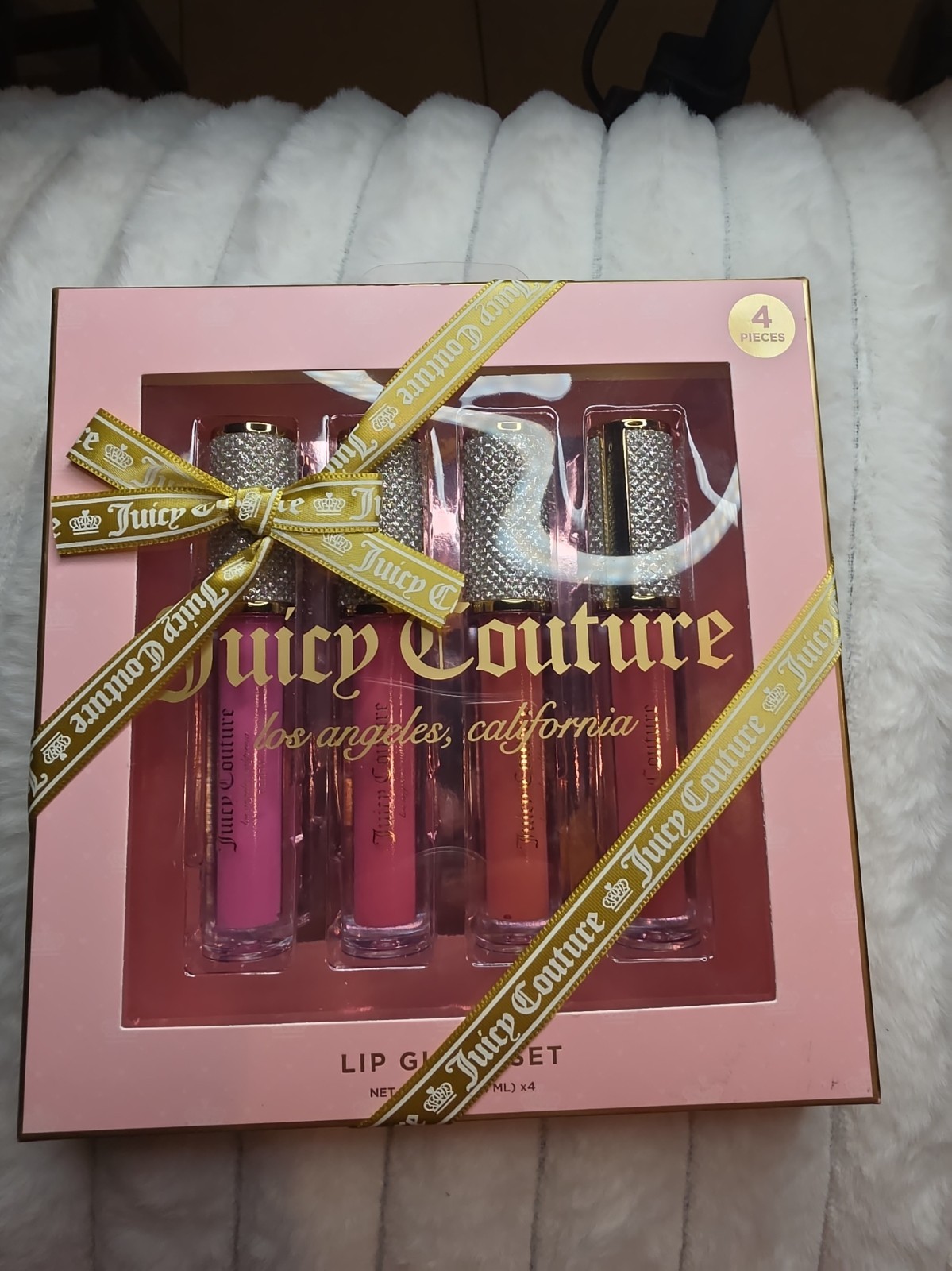 Juicy Couture 4-Piece Luxurious Lip Gloss Set Rhinestone Caps