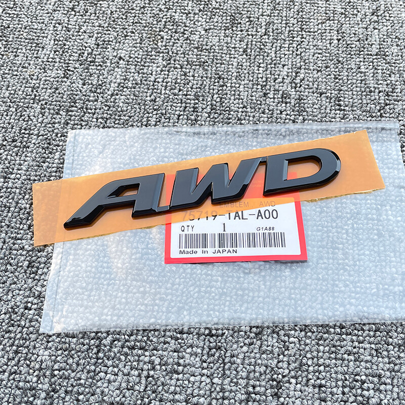 GENUINE/Black AWD Badge Rear Trunk Emblem FOR HONDA HRV CRV PILOT RIDGELINE