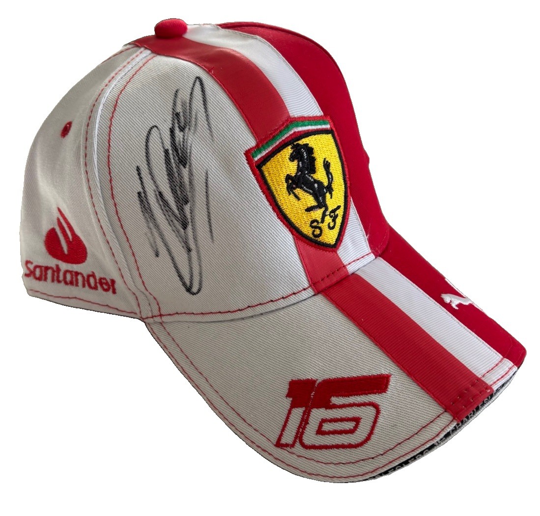 CHARLES LECLERC Rare Hand Signed Puma Ferrari Formula 1 Racing Hat/Cap COA CHARLES LECLERC Rare Hand Signed Puma Ferrari Formula 1 Racing Hat/Cap COA