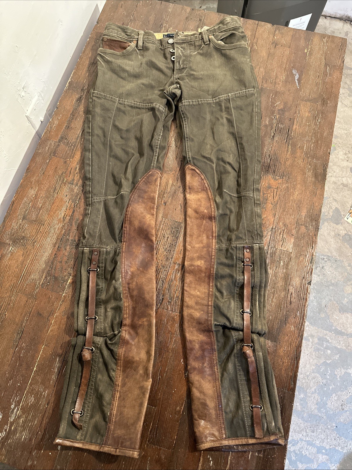 VTG Ralph Lauren Women\'s Winston Jean Leather Denim Riding Jeans Sz W28 VTG Ralph Lauren Women\'s Winston Jean Leather Denim Riding Jeans Sz W28