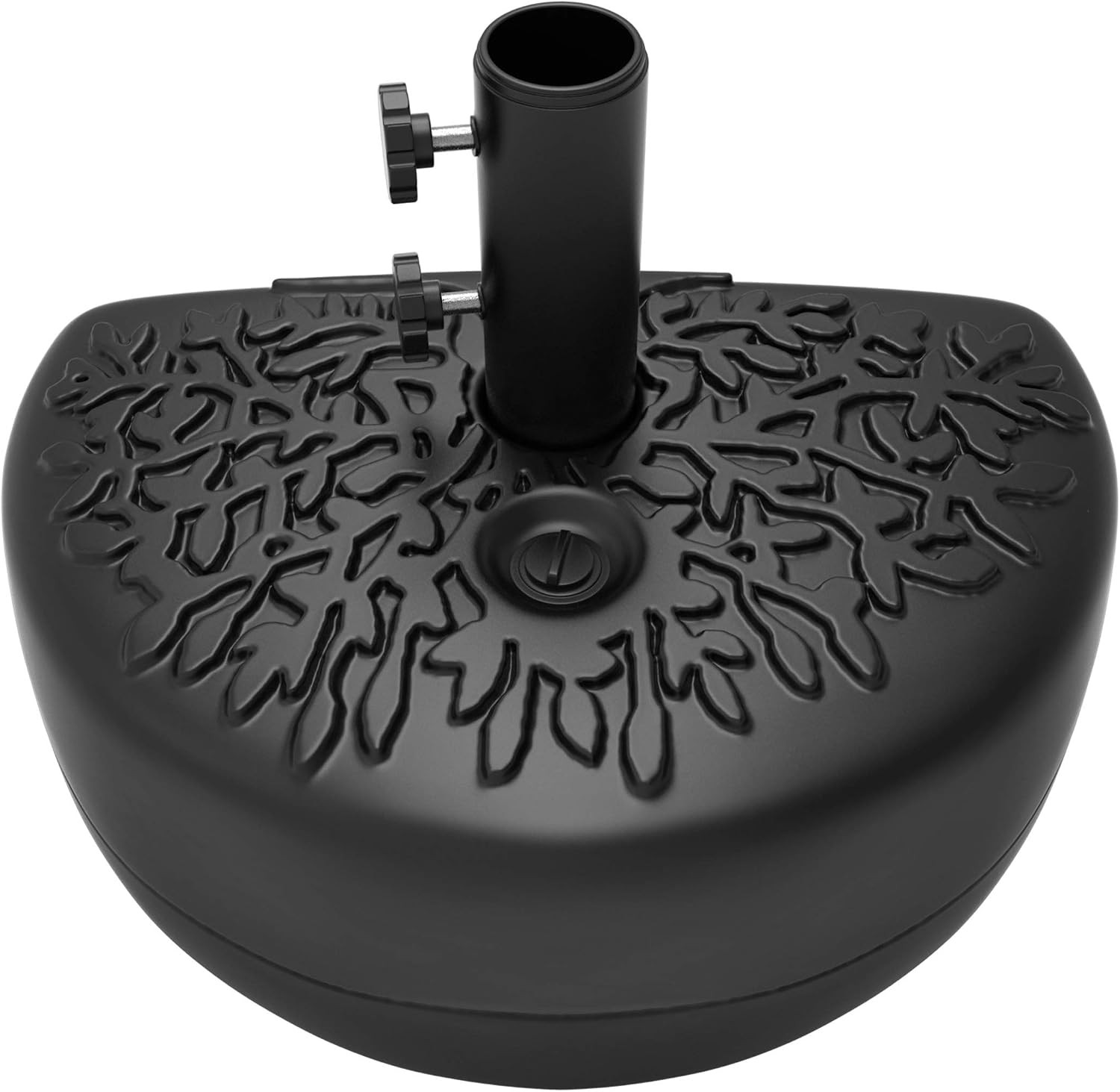 Half Round Umbrella Base, 34 lb Fillable, Freestanding, Black