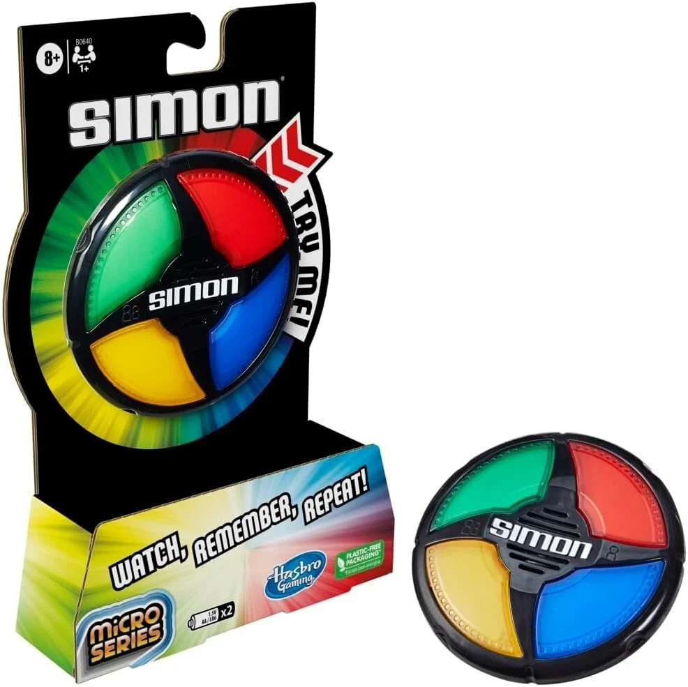 Hasbro Gaming Simon Micro Series Electronic Game for 1 or More Players, Classic Hasbro Gaming Simon Micro Series Electronic Game for 1 or More Players, Classic