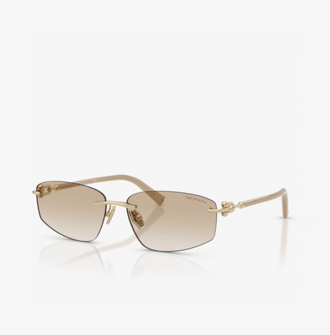 Tiffany & Co TF3104D Sunglasses 56‑18‑140 Pale Gold Rimless Gradient Brown Tiffany & Co TF3104D Sunglasses 56‑18‑140 Pale Gold Rimless Gradient Brown