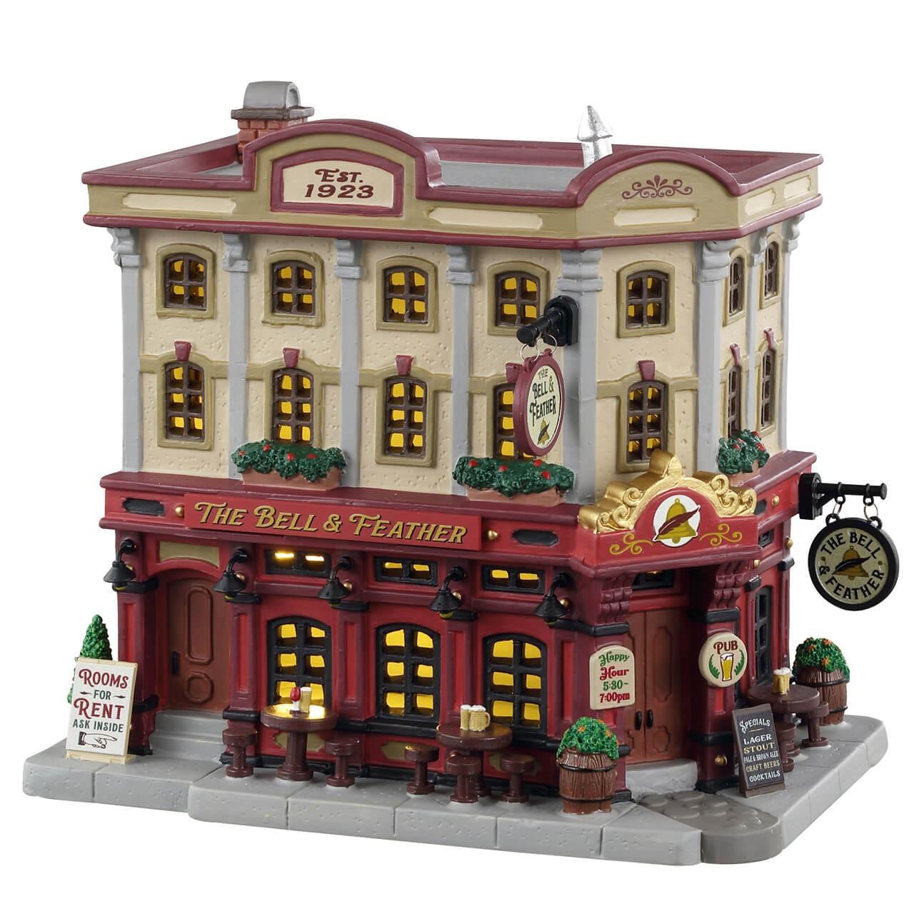 Lemax Caddington Village The Bell & Feather With Beers on Tables Outside 35048 Lemax Caddington Village The Bell & Feather With Beers on Tables Outside 35048