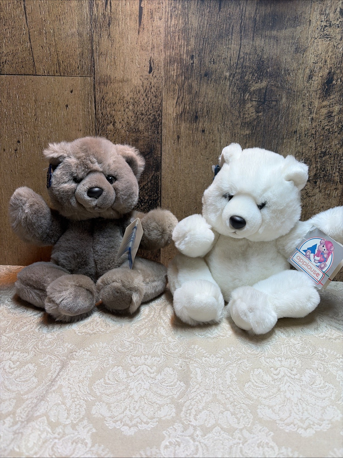 2 Vintage Applause Macaroon Bear & Mackintosh  Ear Plush 8\