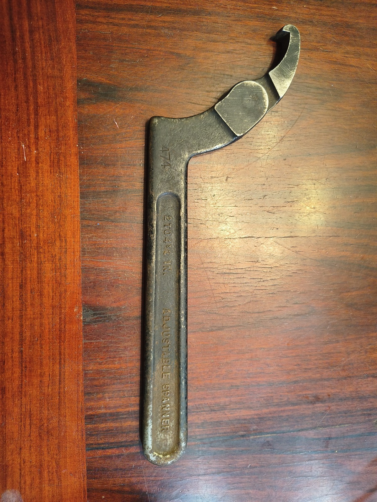 J.H. Williams 474 Adjustable Hook Spanner Wrench 2 to 4-3/4 USA J.H. Williams 474 Adjustable Hook Spanner Wrench 2 to 4-3/4 USA