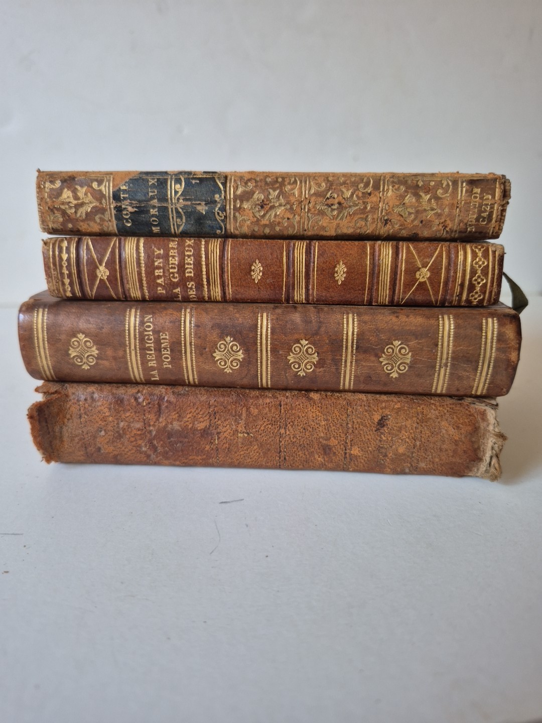Lot 4 Antique 19th Century Small FRENCH Books LEATHER Bindings 1804-1826 Lot 4 Antique 19th Century Small FRENCH Books LEATHER Bindings 1804-1826