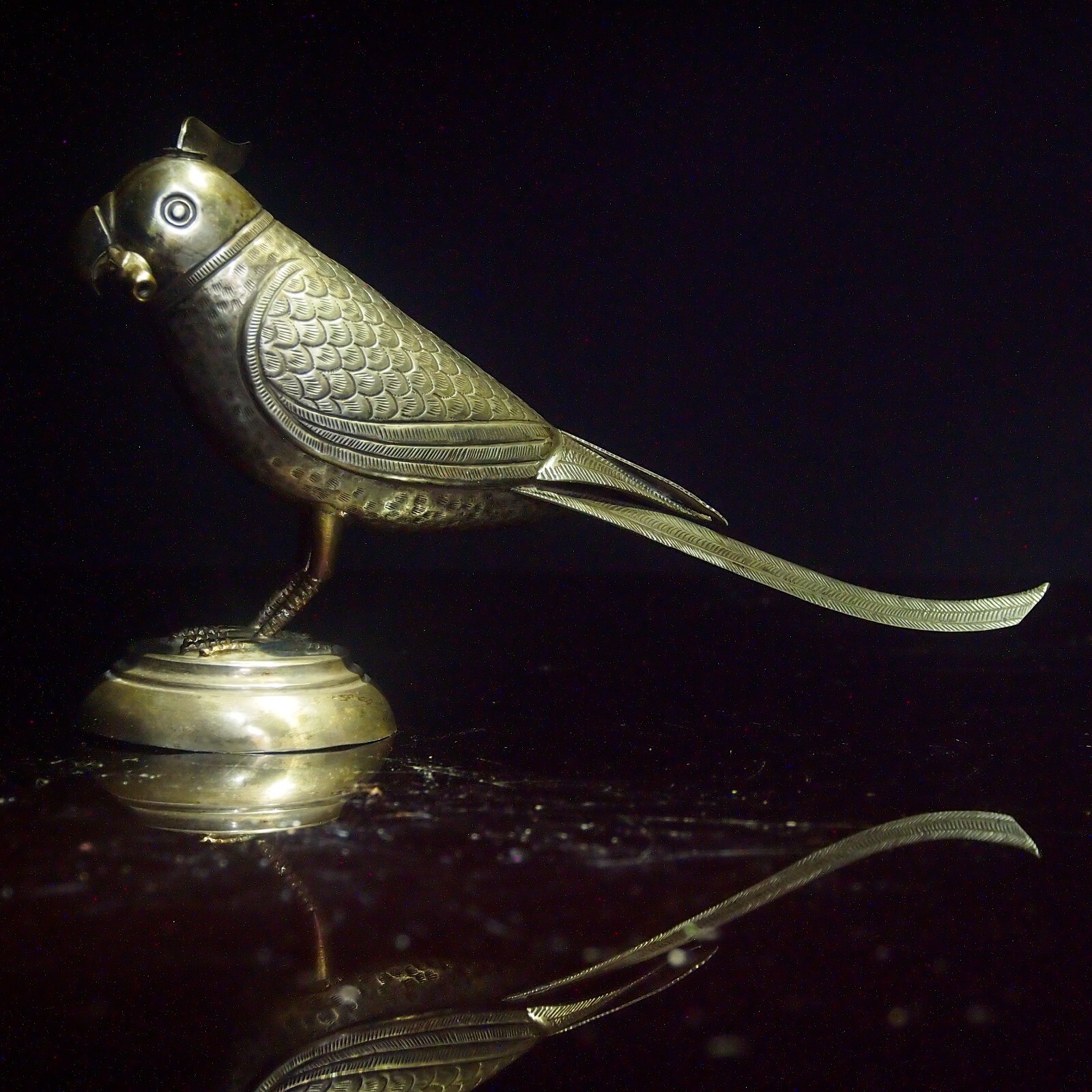 Antique Silver Parrot Scent Bottle Middle Eastern, Persian, Islamic Antique Silver Parrot Scent Bottle Middle Eastern, Persian, Islamic