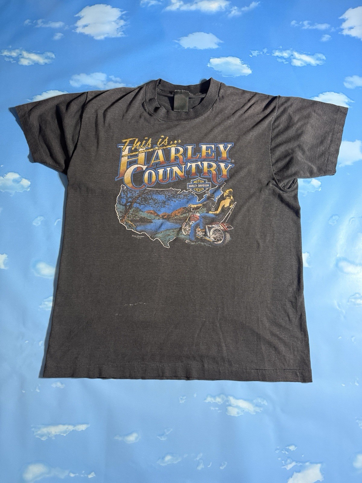Vintage 1983 3D Emblem Harley Davidson T Shirt Single Stitch Biker Vintage 1983 3D Emblem Harley Davidson T Shirt Single Stitch Biker