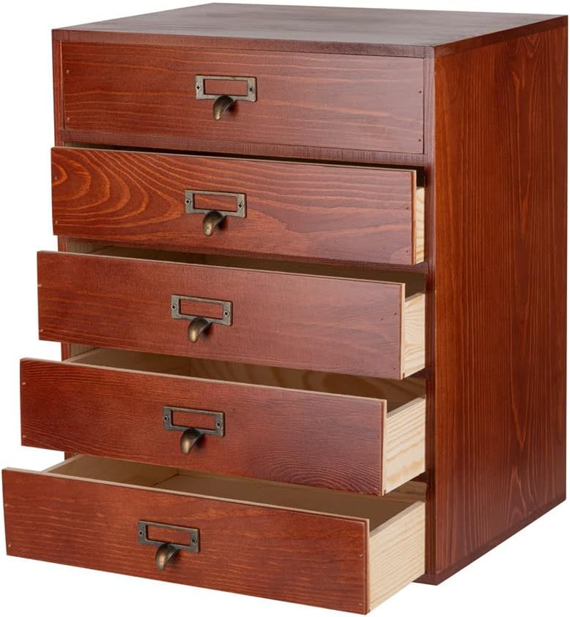 Wooden Drawers Large Wooden Box with Drawer, Brown