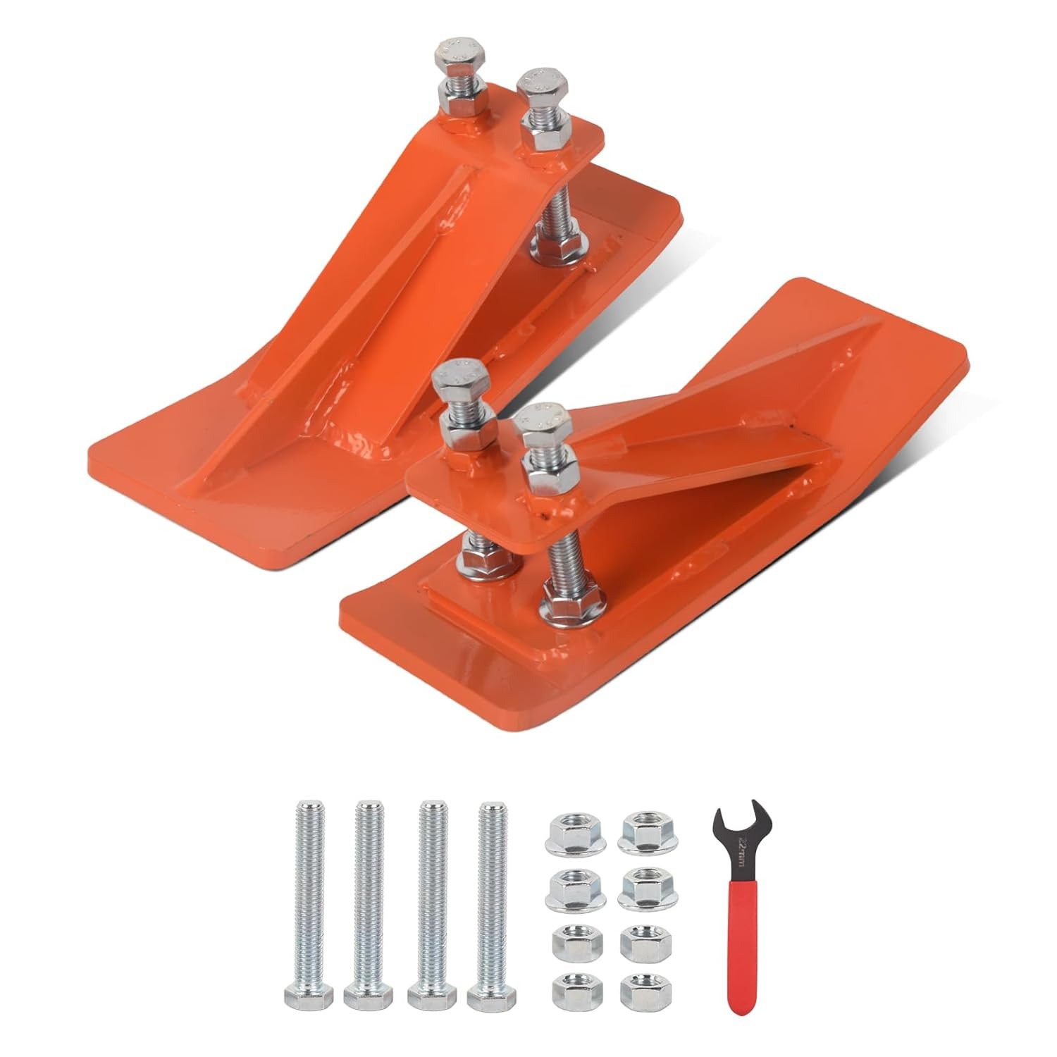 Doppy 2Pcs Tractor Bucket Edge Protector, 3/8\'\' Thick Snow Skid Tamer, Double He