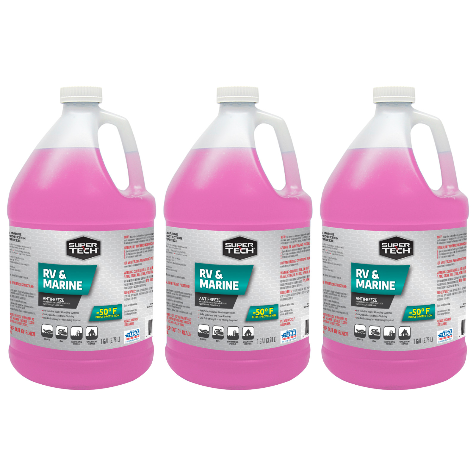 Super Tech RV & Marine Antifreeze Odorless Formula 3 x 1 Gallon Super Tech RV & Marine Antifreeze Odorless Formula 3 x 1 Gallon