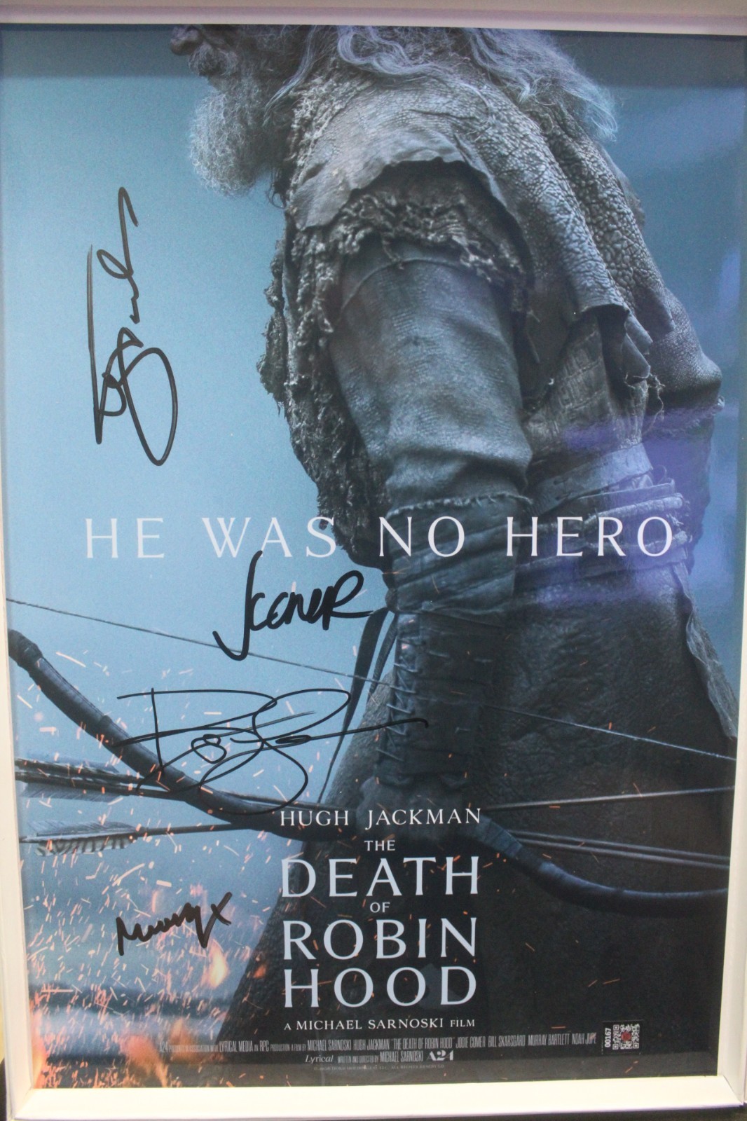 Cast Signed Poster, 13X19 - The Death Of Robin Hood, Hugh Jackman +COA
