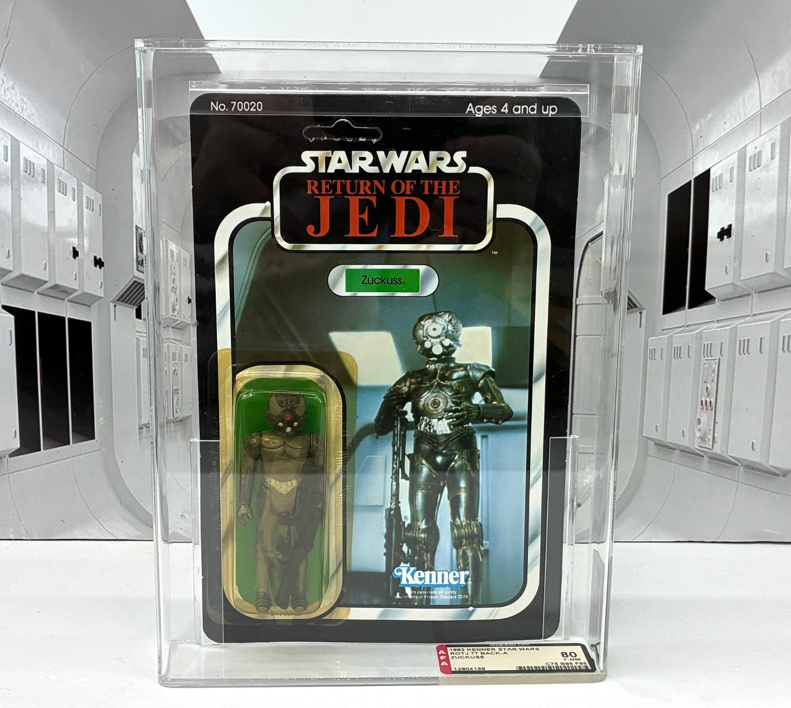 Vintage Star Wars 1983 Kenner Zuckuss 77A Graded AFA 80 MOC Vintage Star Wars 1983 Kenner Zuckuss 77A Graded AFA 80 MOC