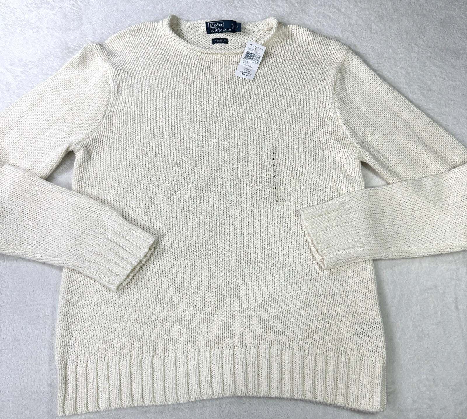 Vintage Polo Ralph Lauren Knit Sweater Mens L Ivroy Linen Cotton Silk Rollneck Vintage Polo Ralph Lauren Knit Sweater Mens L Ivroy Linen Cotton Silk Rollneck