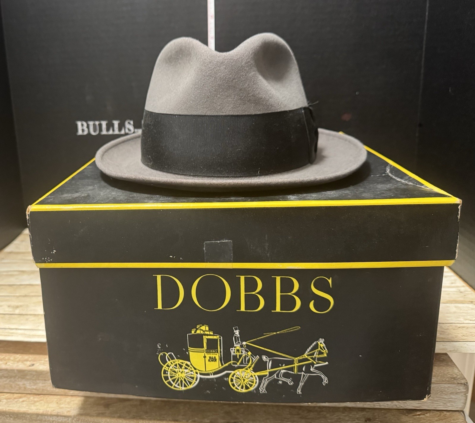 Authentic Mid-Century Dobbs Fifth Avenue Grey Fedora Hat w-Original Box