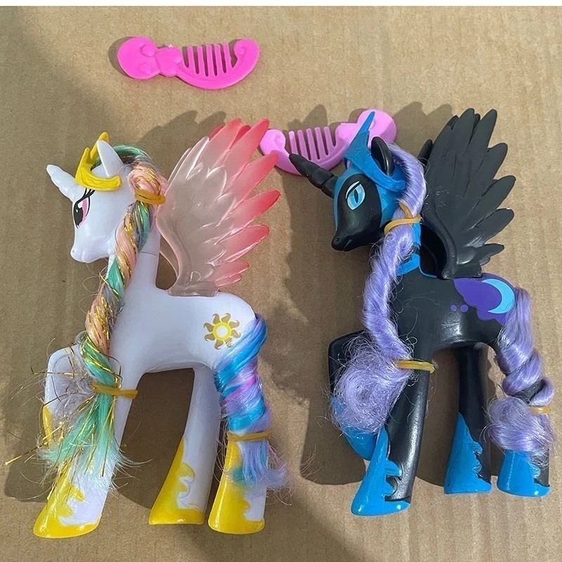 2pcs My Little Pony Princess Celestia Nightmare Moon 14cm Figure Toy Kids Gift