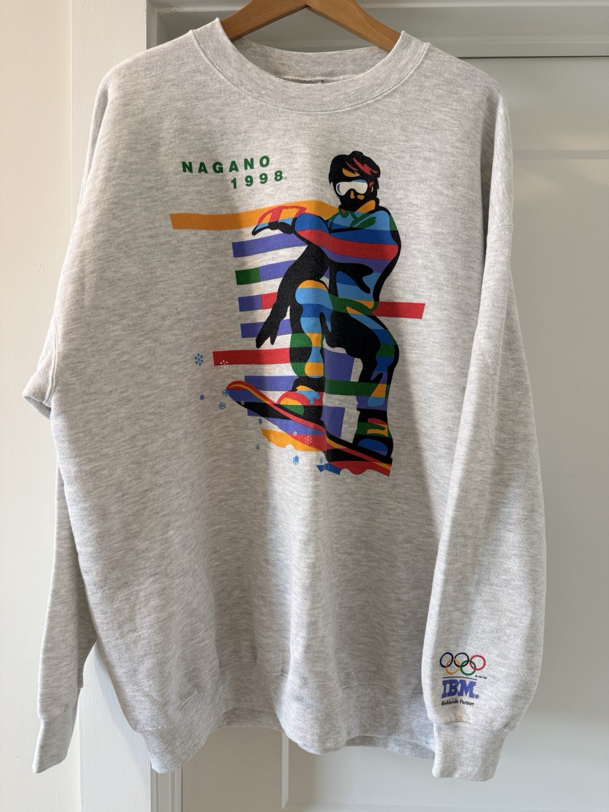 Vintage 1998 Nagano Olympics Snowboarding Sweatshirt IBM Lee 2XL Deadstock NOS