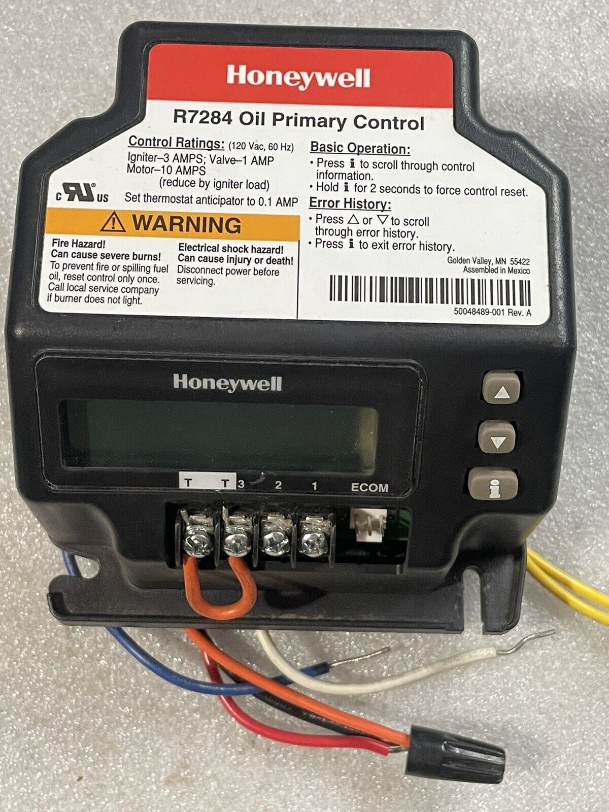 Honeywell R7284U-1004 Universal Oil Primary Control