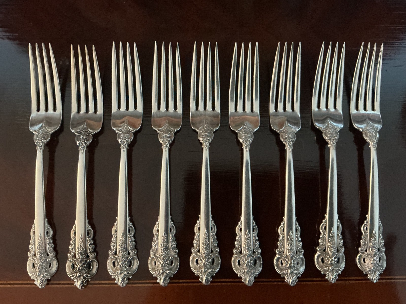 Wallace Grande Baroque Dinner Fork 7 1/2\ Wallace Grande Baroque Dinner Fork 7 1/2\