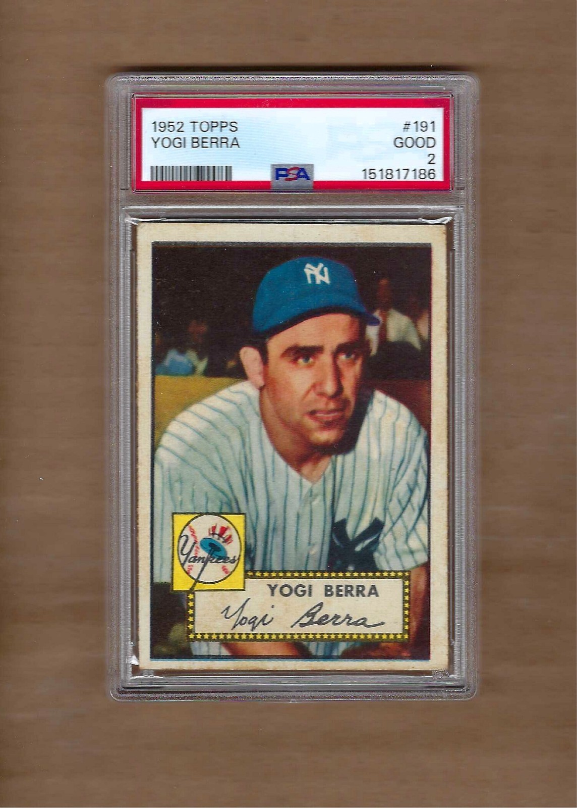 1952 TOPPS  YOGI  BERRA  #  191    PSA  2