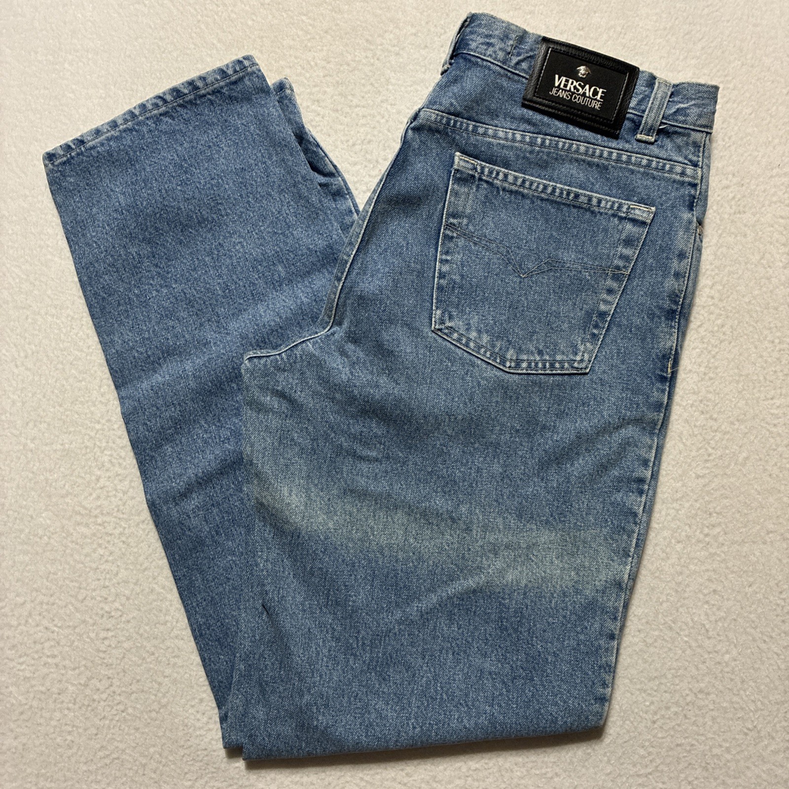 Versace Jeans Couture Mens Vintage Made in Italy Straight Leg Blue 34x32 48 EUR Versace Jeans Couture Mens Vintage Made in Italy Straight Leg Blue 34x32 48 EUR