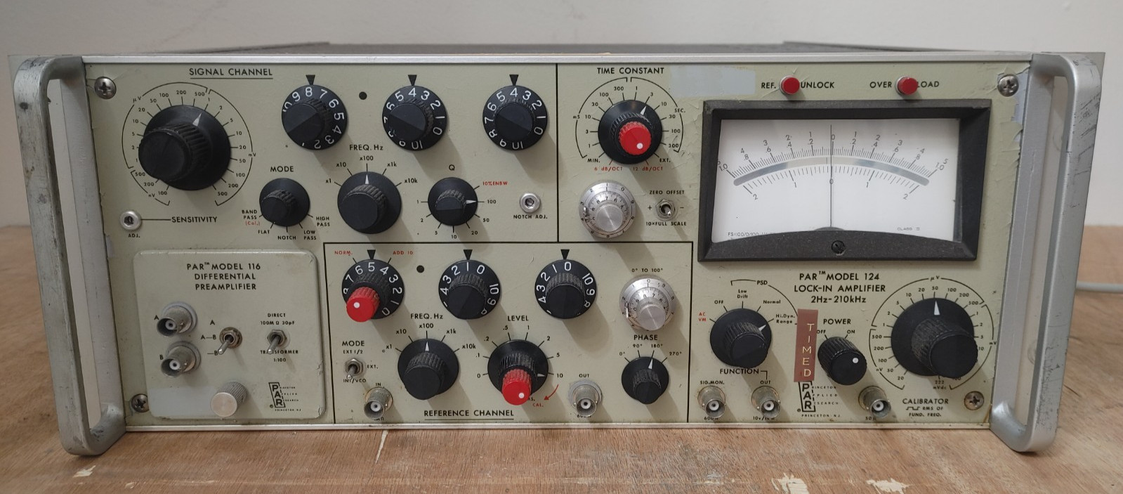 Princeton Applied Research Model 124 Lock-In Amplifier w/ Model 116 Preamp